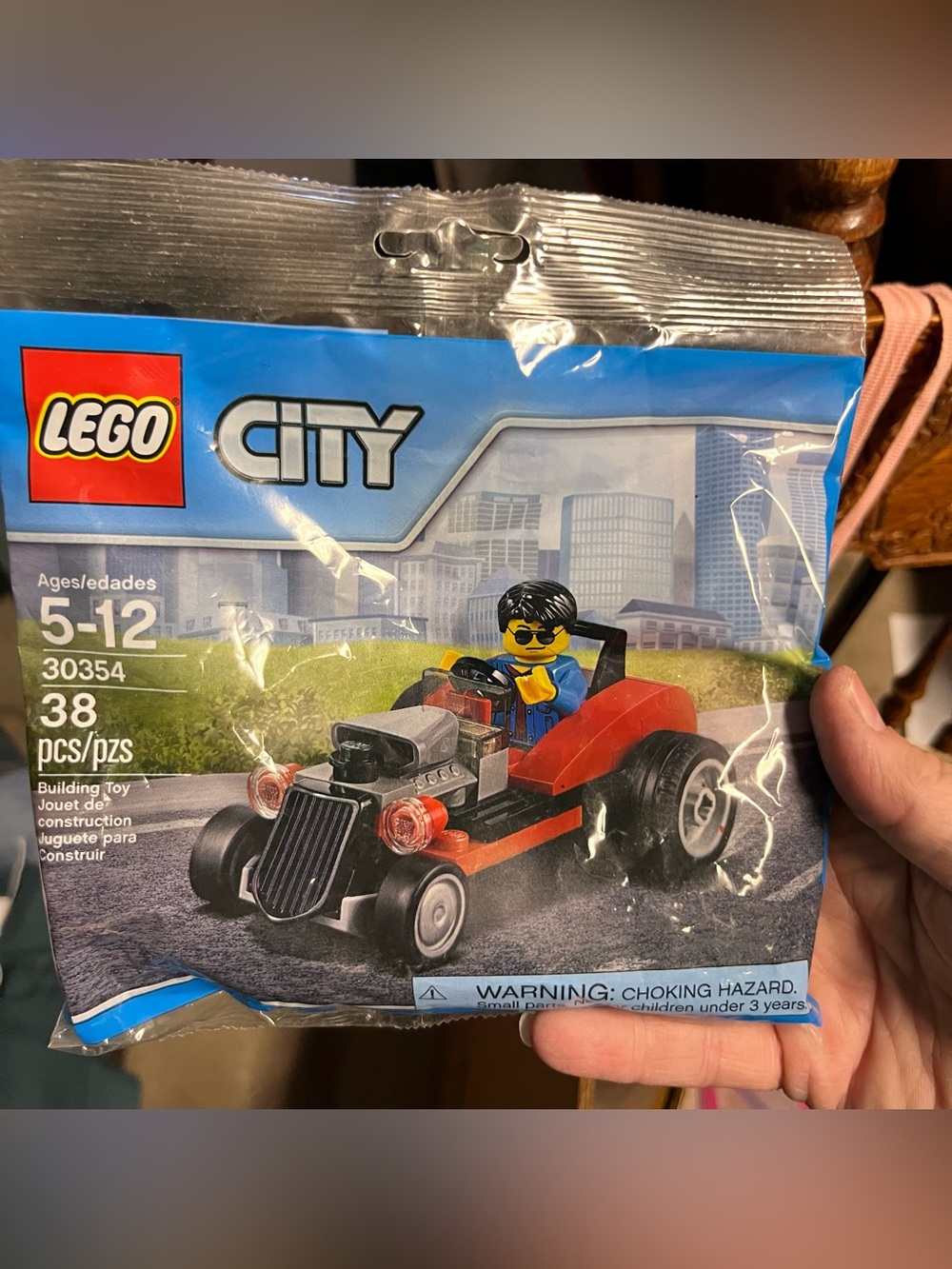 Lego City Red and Black Roadster with Minifigure